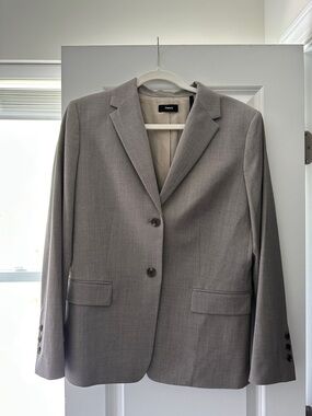 NWT Theory Light Gray Two-Button Blazer